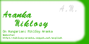 aranka miklosy business card